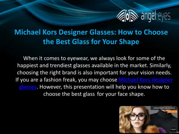 Michael kors designer glasses