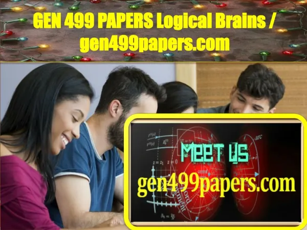 GEN 499 PAPERS Logical Brains / gen499papers.com