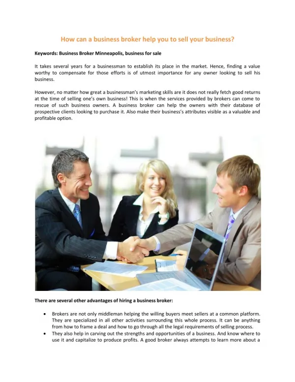 Business for Sale MN - Business Broker