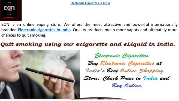Eon electronic cigarettes in india
