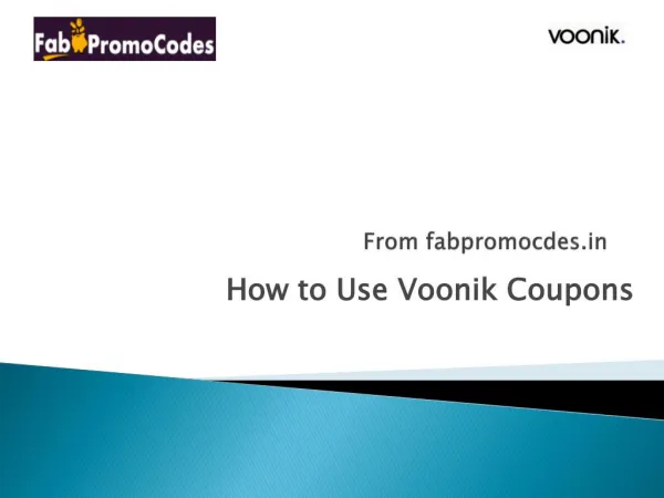 How to use Voonik Coupons