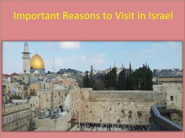 Important Reasons to Visit in Israe