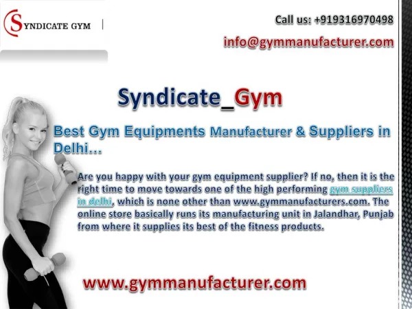 Syndicate Gym Manufacturers- Best Gym Equipments Suppliers in Delhi
