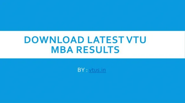 How to Check VTU MBA Results 2017