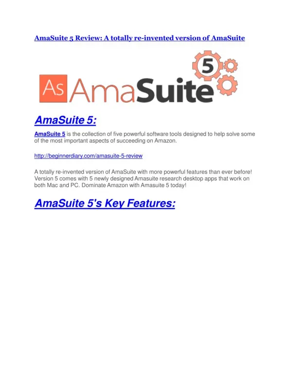 AmaSuite 5 REVIEW & AmaSuite 5 (SECRET) Bonuses