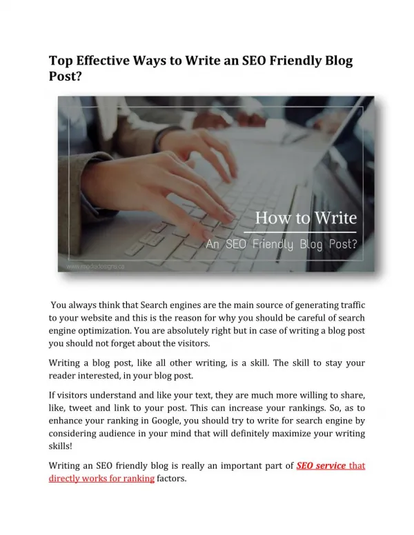 Top Effective Ways to Write an SEO Friendly Blog Post?