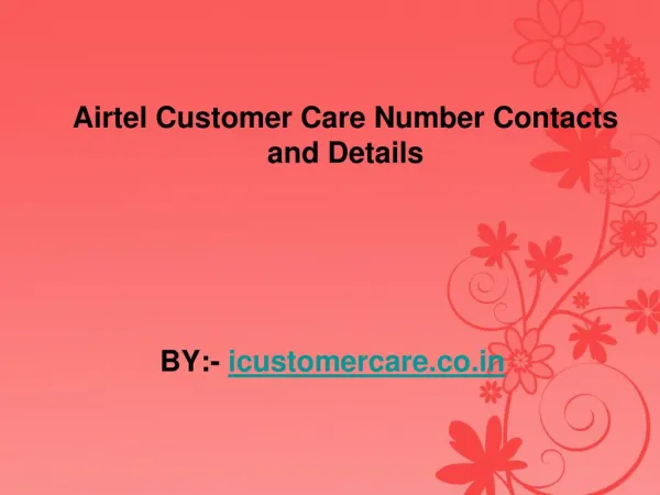 Airtel Customer Care Number Contacts and Details