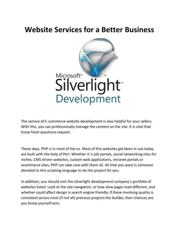 Website Services For A Better Business