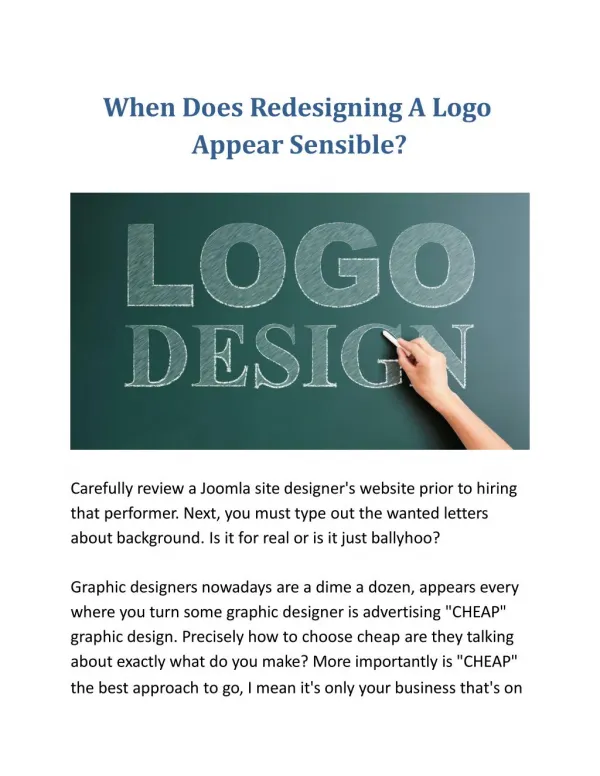 When Does Redesigning A Logo Appear Sensible