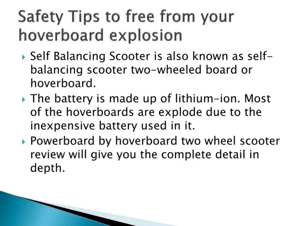 Safety Tips to free from your hoverboard explosion