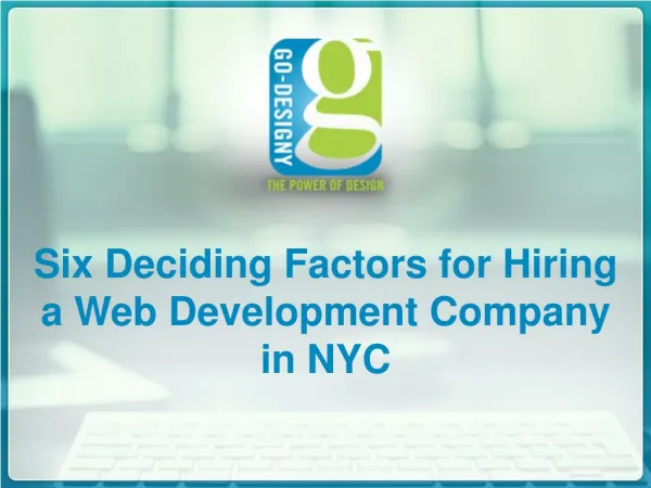 Six Deciding Factors for Hiring a Web Development Company in NYC