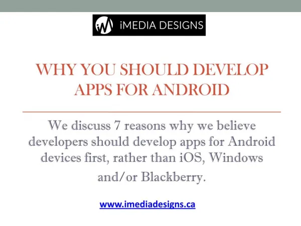 Why you should Develop Apps for Android – Canada