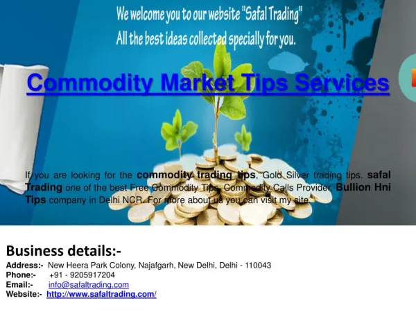 Commodity Market Tips Services