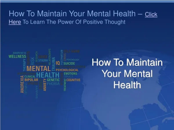 How To Maintain Your Mental Health