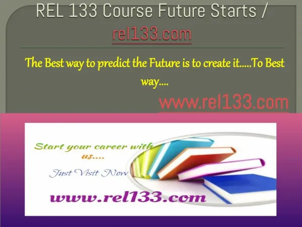 REL 133 Course Future Starts / rel133dotcom