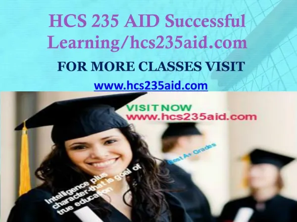 HCS 235 AID Successful Learning/hcs235aid.com