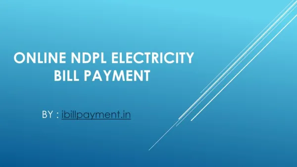 Pay NDPL electricity bill payment online