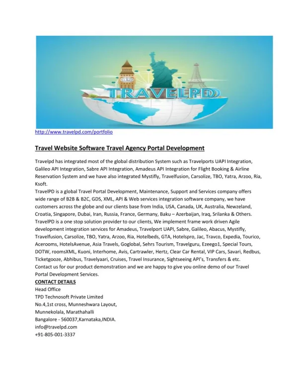 Travel Website Software Travel Agency Portal Development