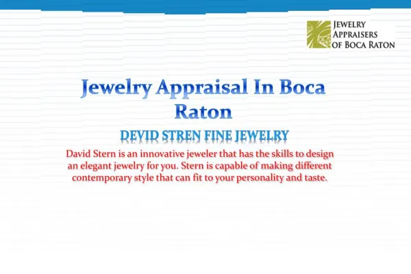 Jewelry Appraisal In Boca Raton