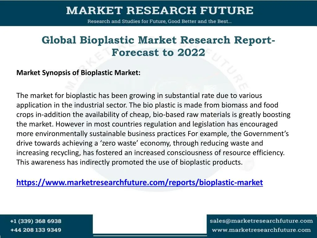 global bioplastic market research report forecast to 2022