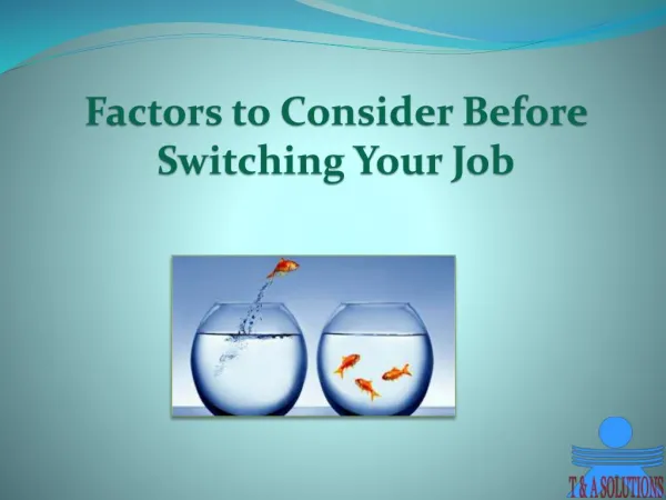 Factors to Consider Before Switching Your Job