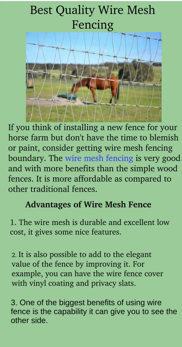 Best Quality Wire Mesh Fencing