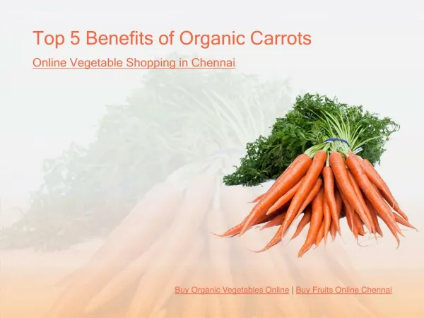 Top 5 Health Benefits of Organic Carrot