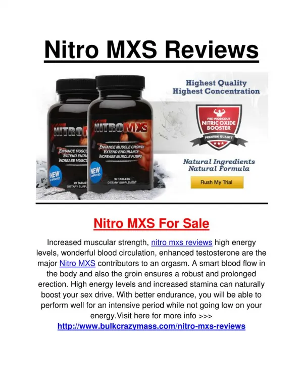 Nitro MXS Reviews