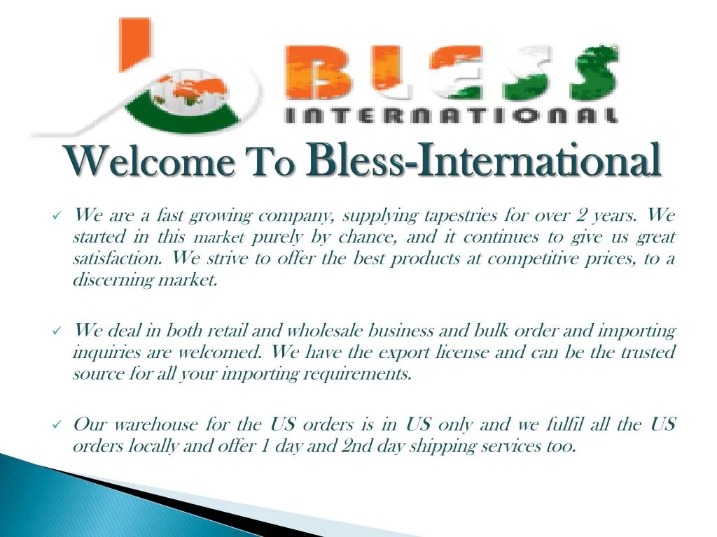 welcome to bless international