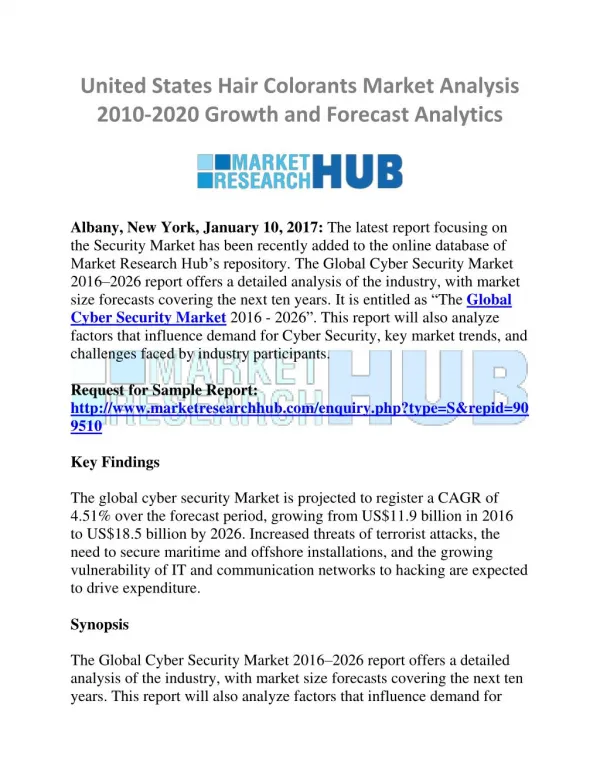 United States Hair Colorants Market Analysis 2010-2020 Growth and Forecast Report