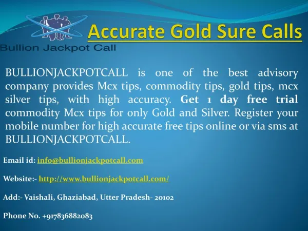 Mcx Commodity Tips Free Trial