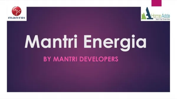 Mantri Energia Residential Apartments Bangalore
