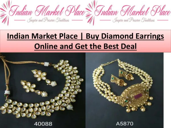 Indian Market Place | Buy Diamond Earrings Online and Get the Best Deal