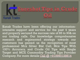 Accurate Commodity Mcx Tips