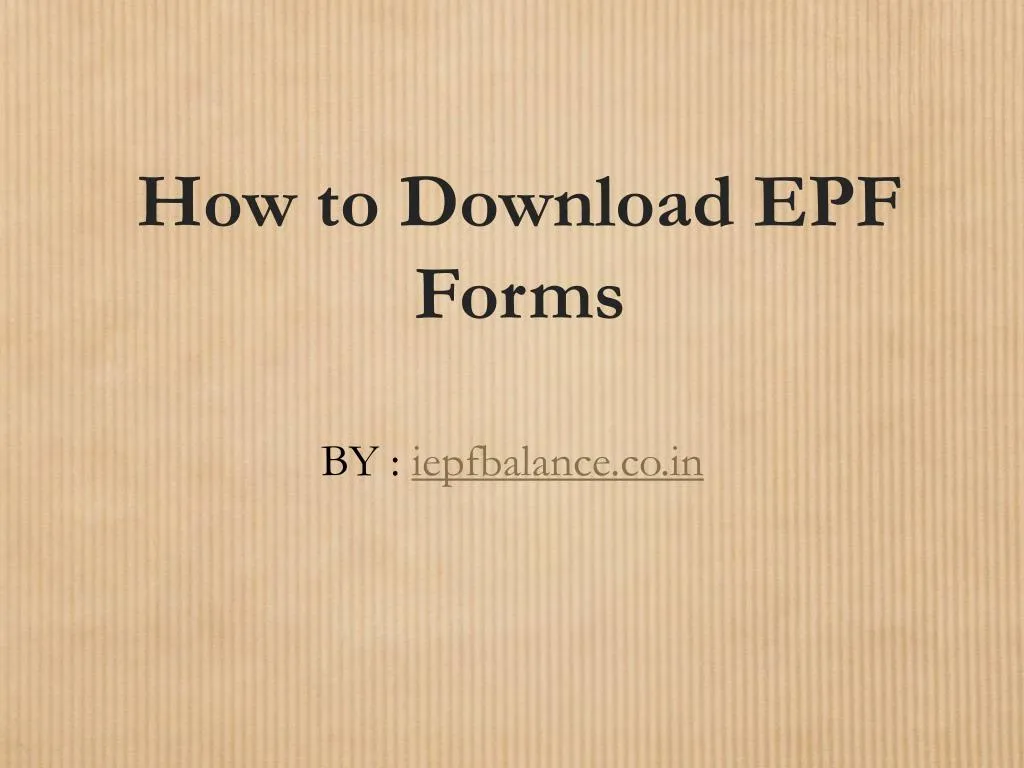 how to download epf forms
