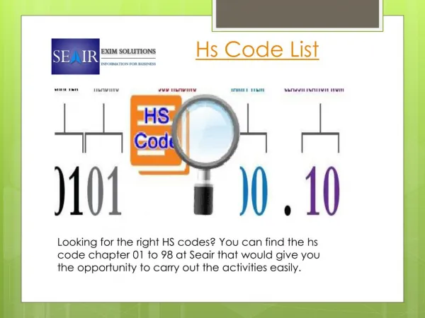 Getting the HS Codes Become Easier at Seair
