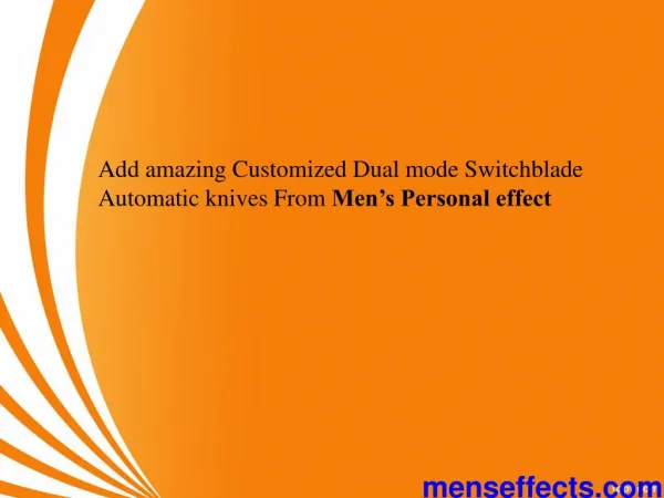 Add amazing Customized Dual mode Switchblade Automatic knives from Men's Personal Effect