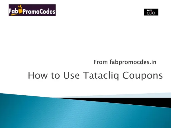 How to use Tatacliq coupons