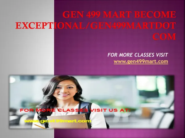 gen 499 mart Become Exceptional/gen499martdotcom