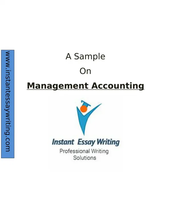 Sample Report on Management accounting by Experts