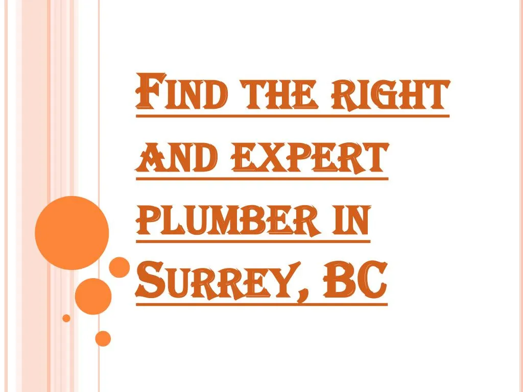 find the right and expert plumber in surrey bc