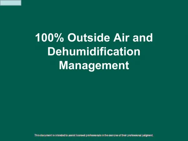 100 Outside Air and Dehumidification Management