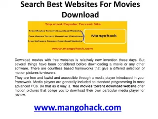 Free movies torrent download website