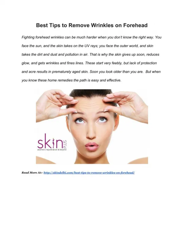 Best Tips to Remove Wrinkles on Forehead