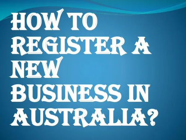 Enlist a New Business in Australia