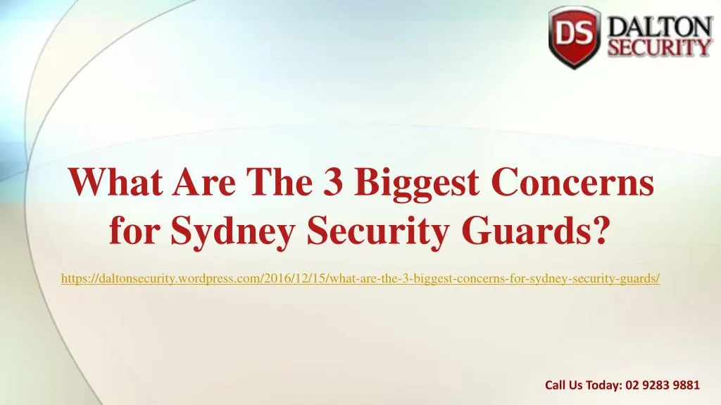 what are the 3 biggest concerns for sydney security guards