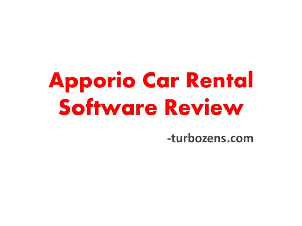 Apporio Car Rental Software Review by turbozens.com