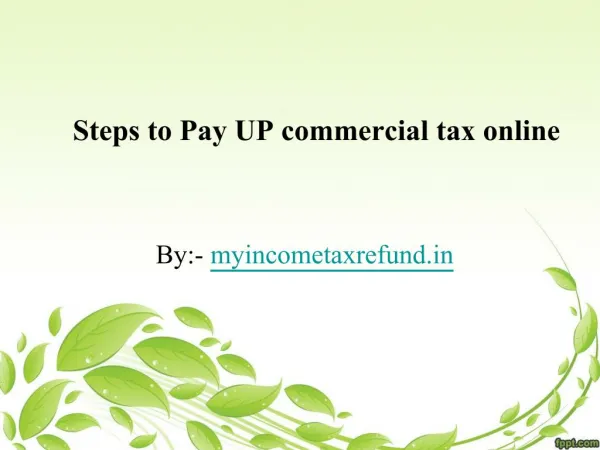 Steps to Pay UP commercial tax online