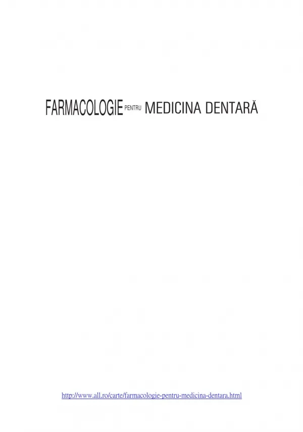 Farmacologie medicina dentara PDF