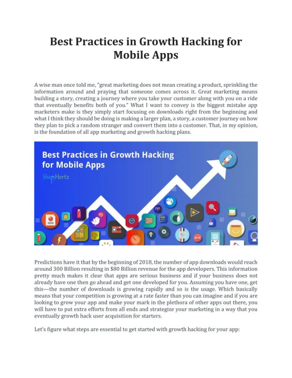 Best Practices in Growth Hacking for Mobile Apps